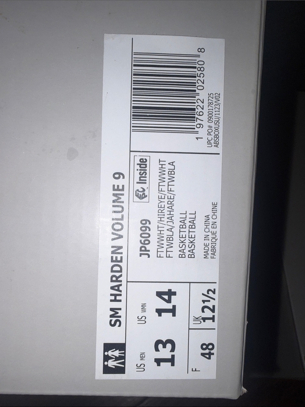 adidas SM Harden Volume 9 Basketball Shoes - White/Black